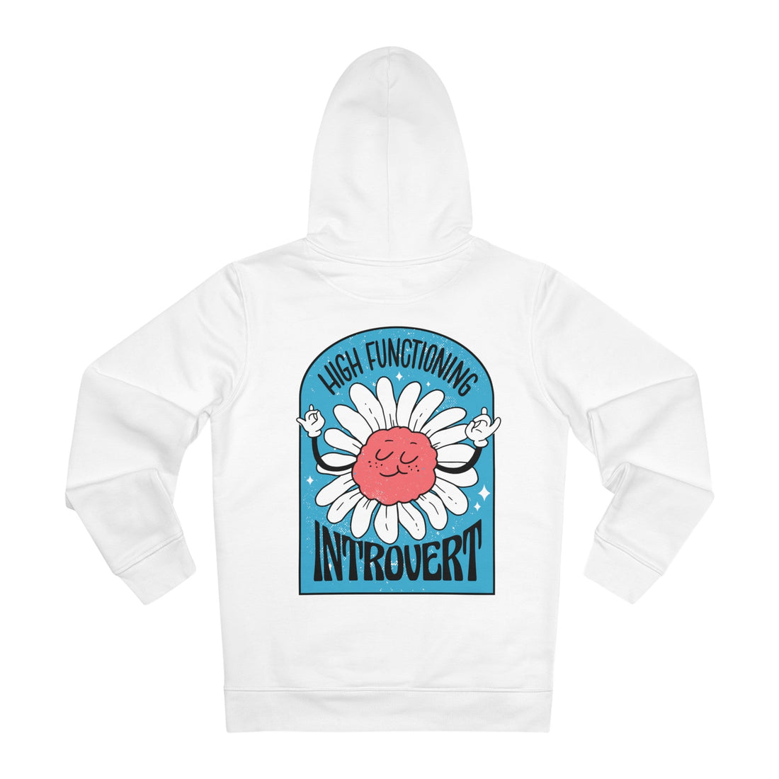 Printify Hoodie White / S Flower high functioning introvert - Antisocial Retro - Hoodie - Back Design