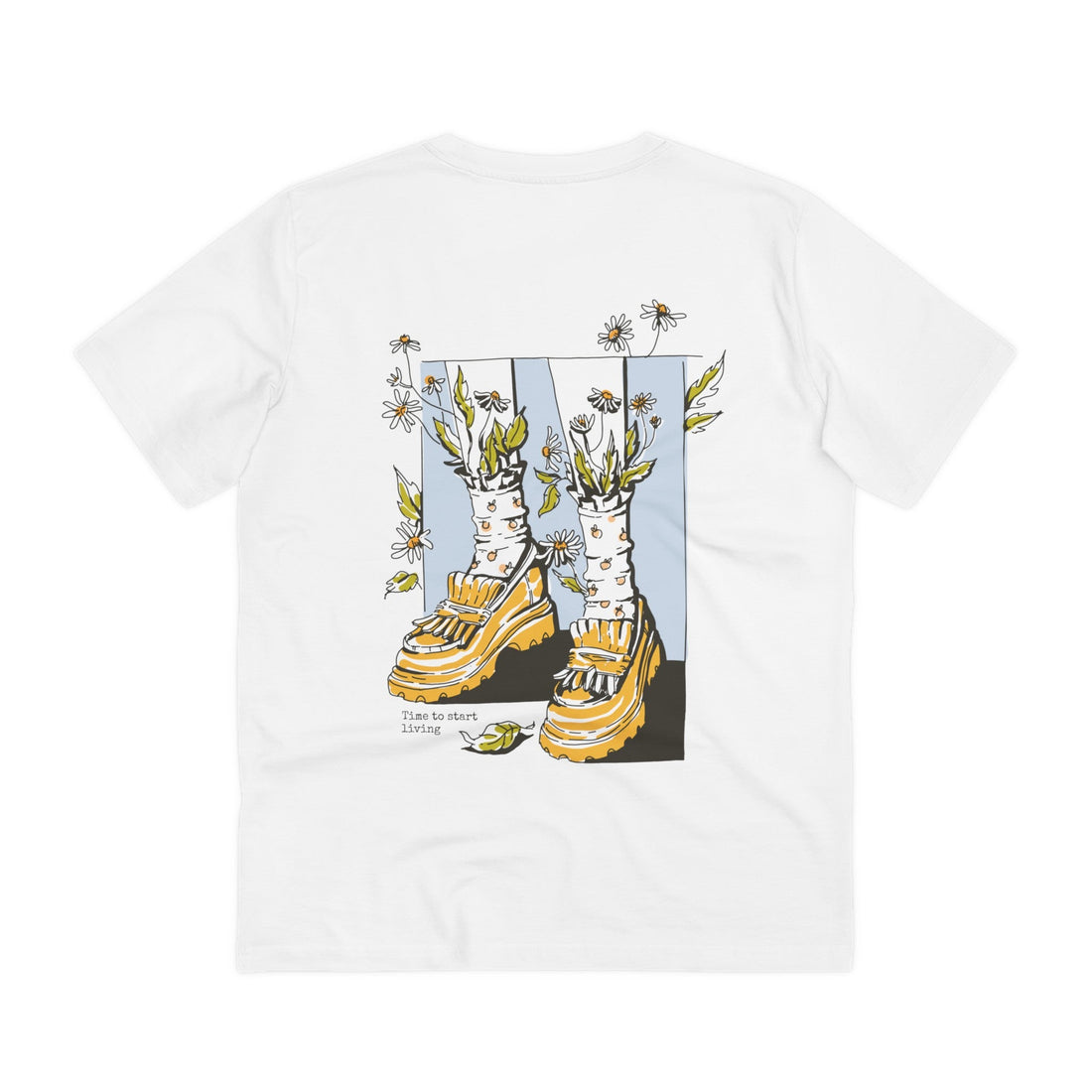 Printify T-Shirt White / 2XS Flowers in Socks - Cottagecore Lifestyle - Back Design