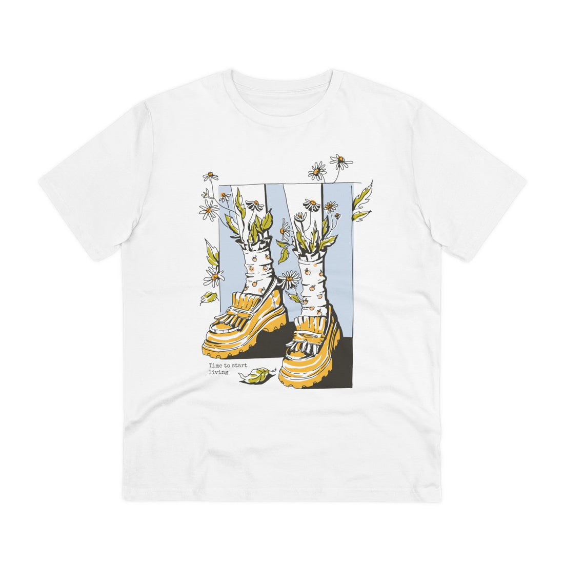 Printify T-Shirt White / 2XS Flowers in Socks - Cottagecore Lifestyle - Front Design