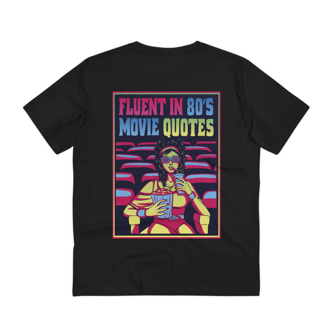 Printify T-Shirt Black / 2XS Fluent in 80´s Movie Quotes - Film Parodie - Back Design