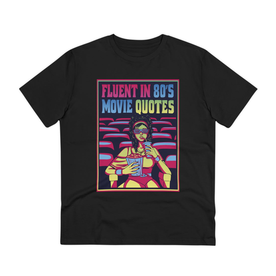 Printify T-Shirt Black / 2XS Fluent in 80´s Movie Quotes - Film Parodie - Front Design
