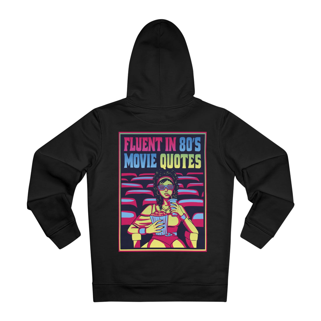 Printify Hoodie Black / M Fluent in 80´s Movie Quotes - Film Parodie - Hoodie - Back Design