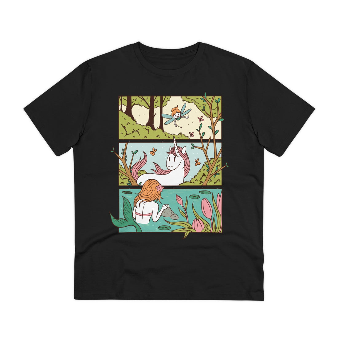 Printify T-Shirt Black / 2XS Forest of Unicorn - Unicorn World - Front Design
