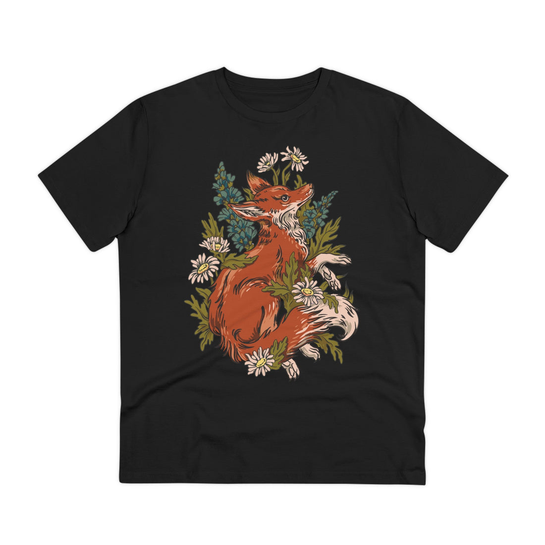 Printify T-Shirt Black / 2XS Fox - Animals in Nature - Front Design