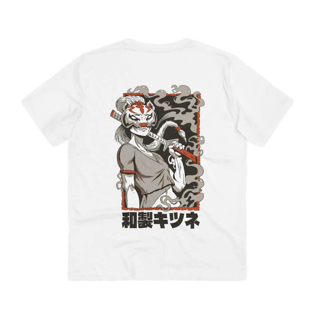 Printify T-Shirt White / 2XS Fox Mask Girl - Anime World - Back Design