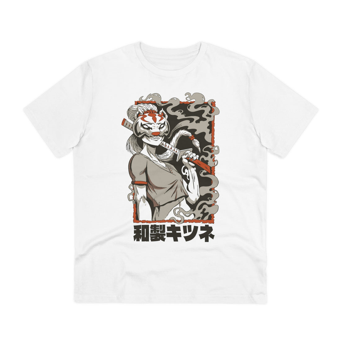 Printify T-Shirt White / 2XS Fox Mask Girl - Anime World - Front Design