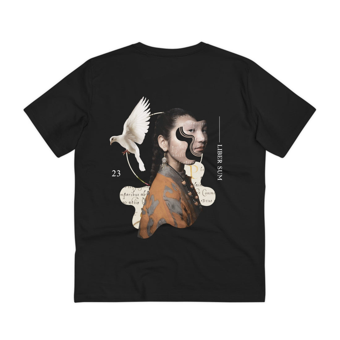Printify T-Shirt Black / 2XS Freedom Dove Collage - Modern Collage - Back Design