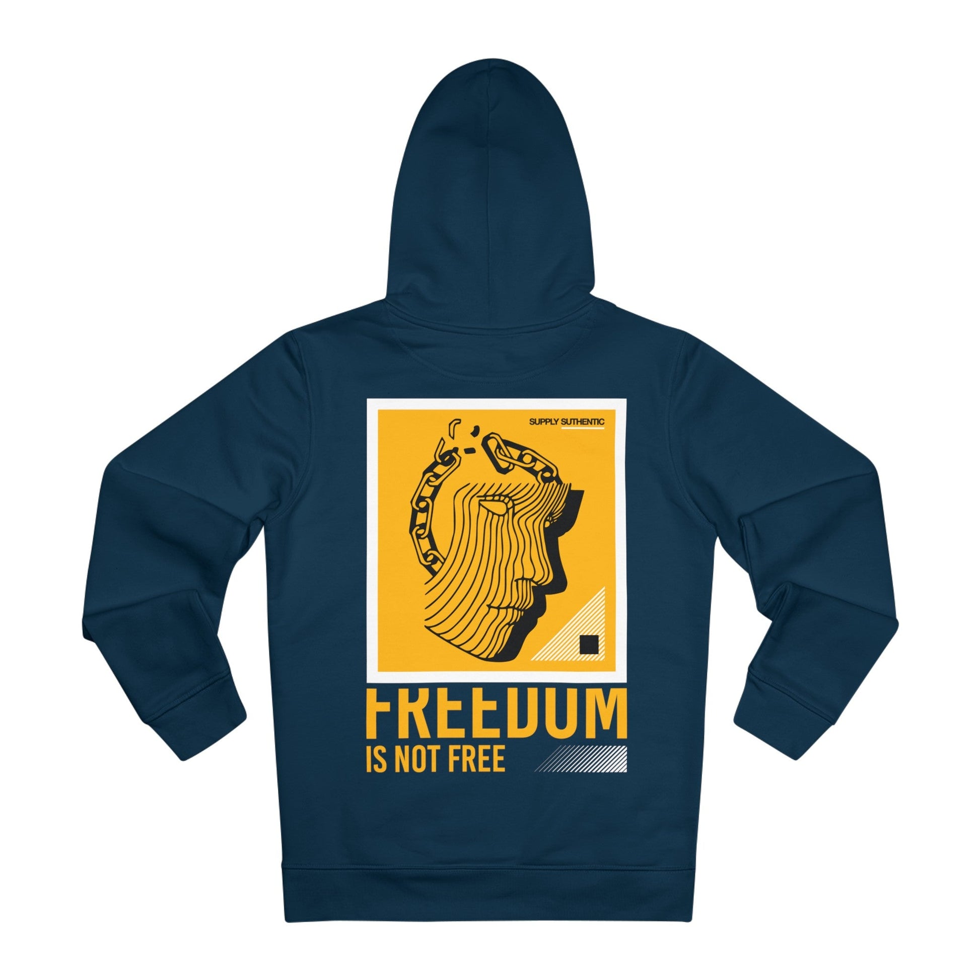 Printify Hoodie French Navy / S Freedom is not free - Streetwear - King Breaker - Hoodie - Back Design