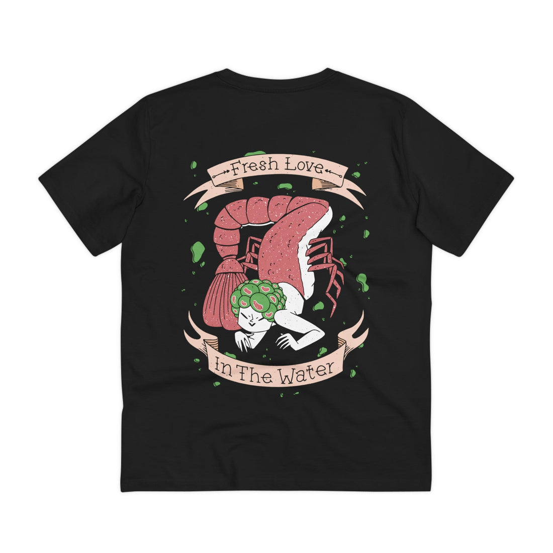 Printify T-Shirt Black / 2XS Fresh Love in the water - Creepy Mermaids - Back Design