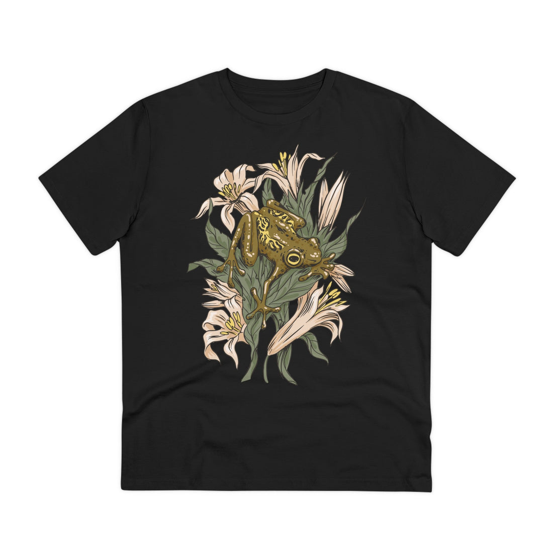 Printify T-Shirt Black / 2XS Frog - Animals in Nature - Front Design