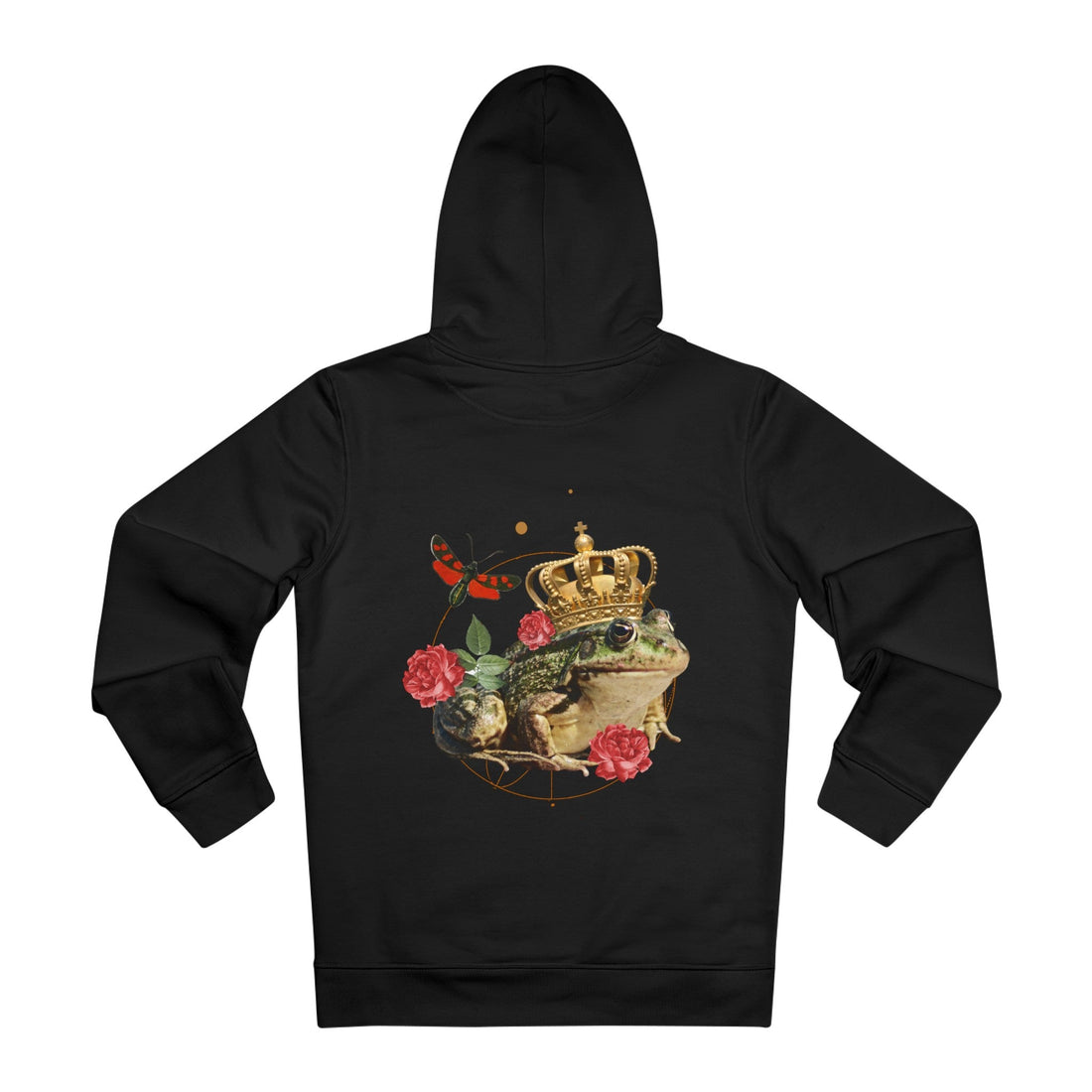 Printify Hoodie Black / M Frog King Gothic Nature - Quirky Collage - Hoodie - Back Design