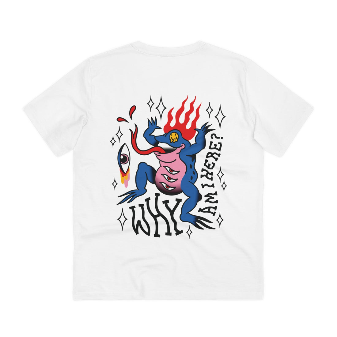 Printify T-Shirt White / 2XS Frog on Fire - Trippy Tattoo - Back Design
