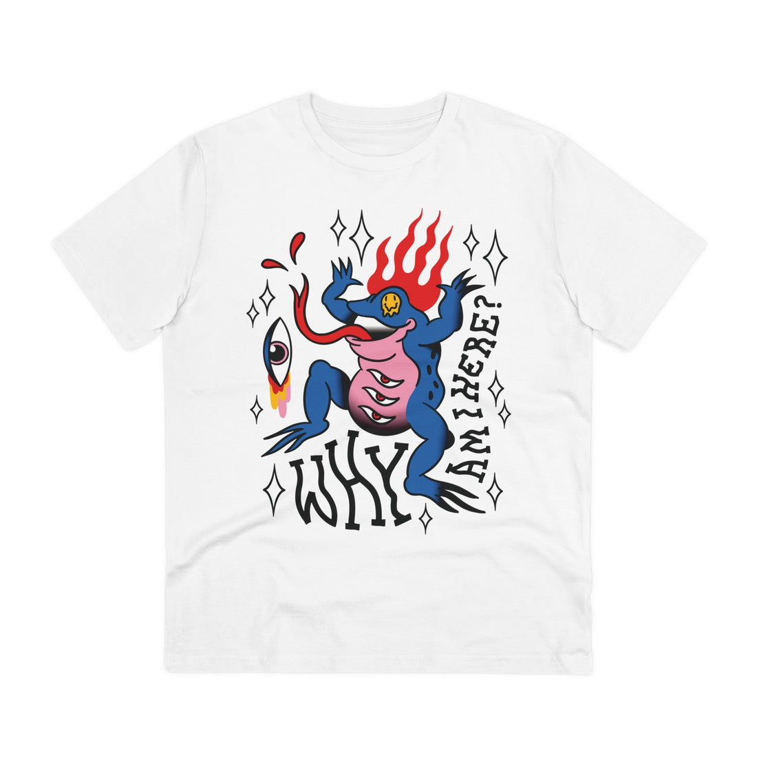 Printify T-Shirt White / 2XS Frog on Fire - Trippy Tattoo - Front Design