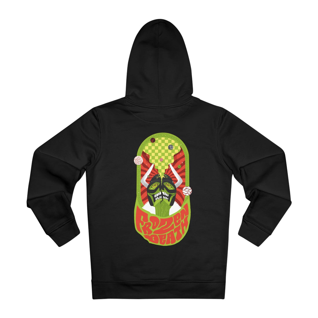 Printify Hoodie Black / M Frozen Death Warrior - Psychedelic Vikings - Hoodie - Back Design