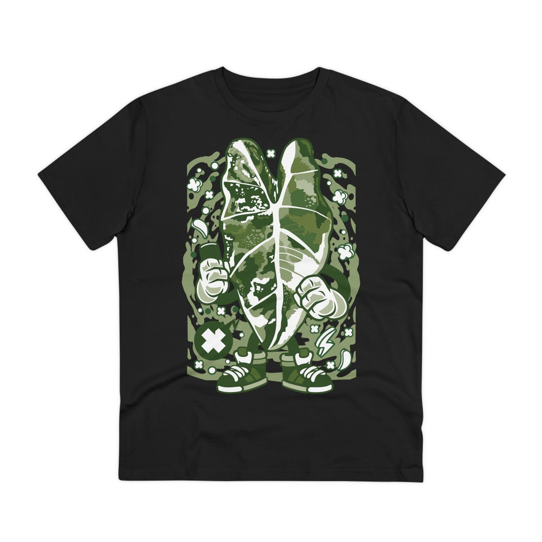Printify T-Shirt Black / 2XS Frydek Varigated - Cartoon Plants - Front Design