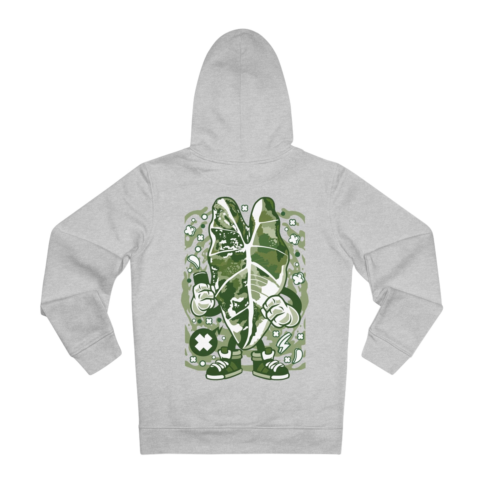 Printify Hoodie Heather Grey / S Frydek Varigated - Cartoon Plants - Hoodie - Back Design