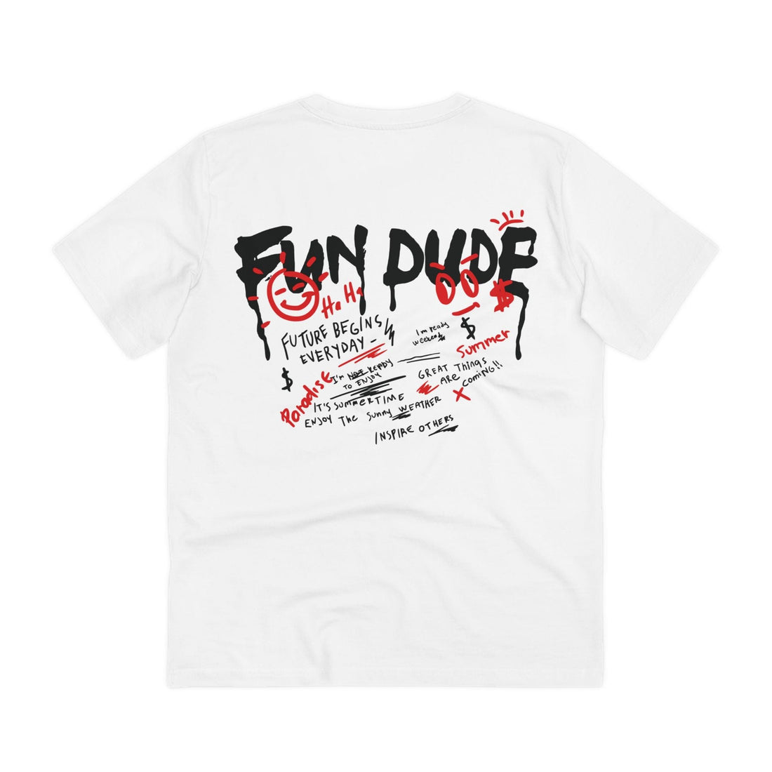 Printify T-Shirt White / 2XS Fun Dude Future Begin - Streetwear - Level X - Back Design
