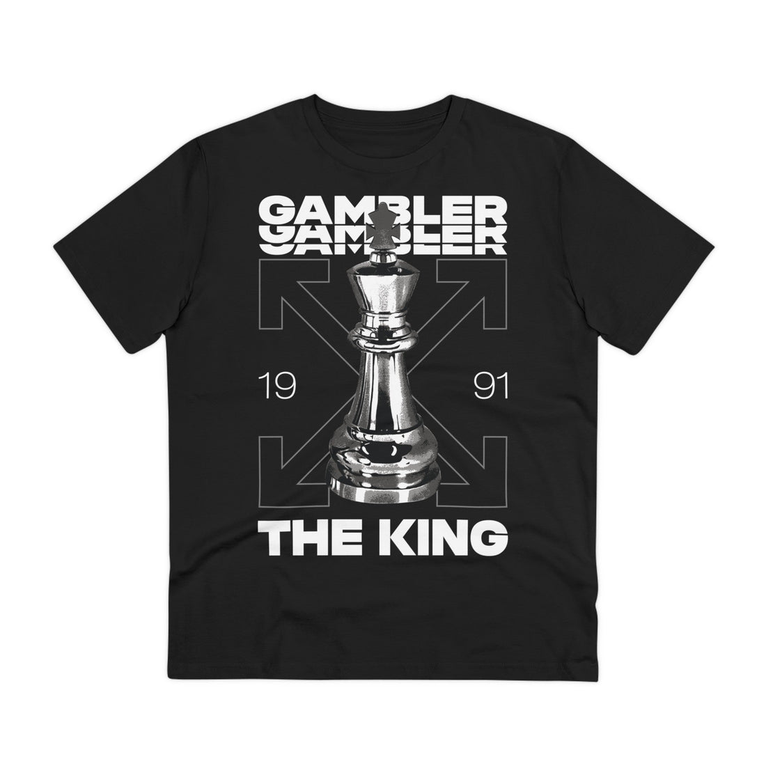 Printify T-Shirt Black / 2XS Gambler The King - Streetwear - Level X - Front Design