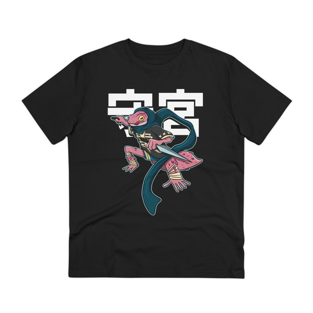 Printify T-Shirt Black / 2XS Gecko - Warrior Animals - Front Design