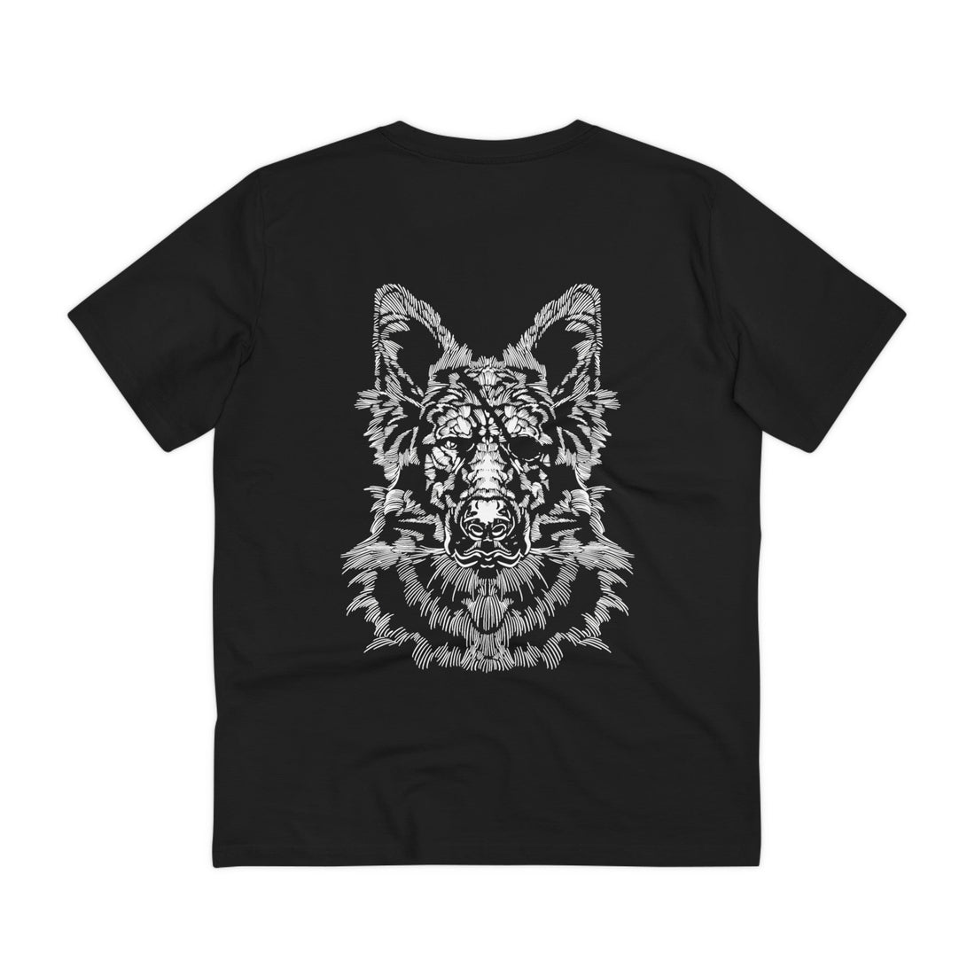 Printify T-Shirt Black / 2XS German Shepherd Dog Blindfold - Animals with Eye Patch - Back Design