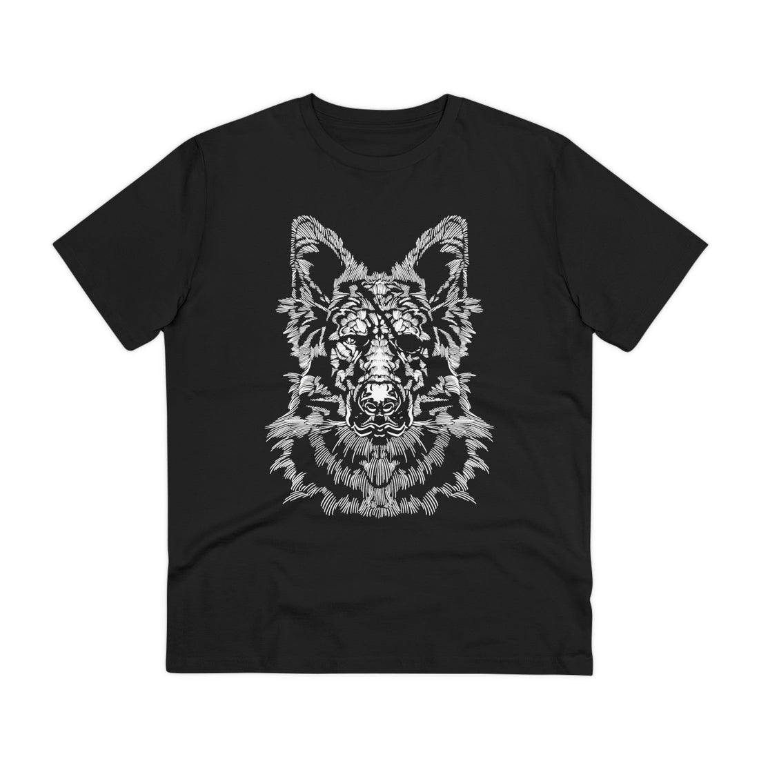 Printify T-Shirt Black / 2XS German Shepherd Dog Blindfold - Animals with Eye Patch - Front Design