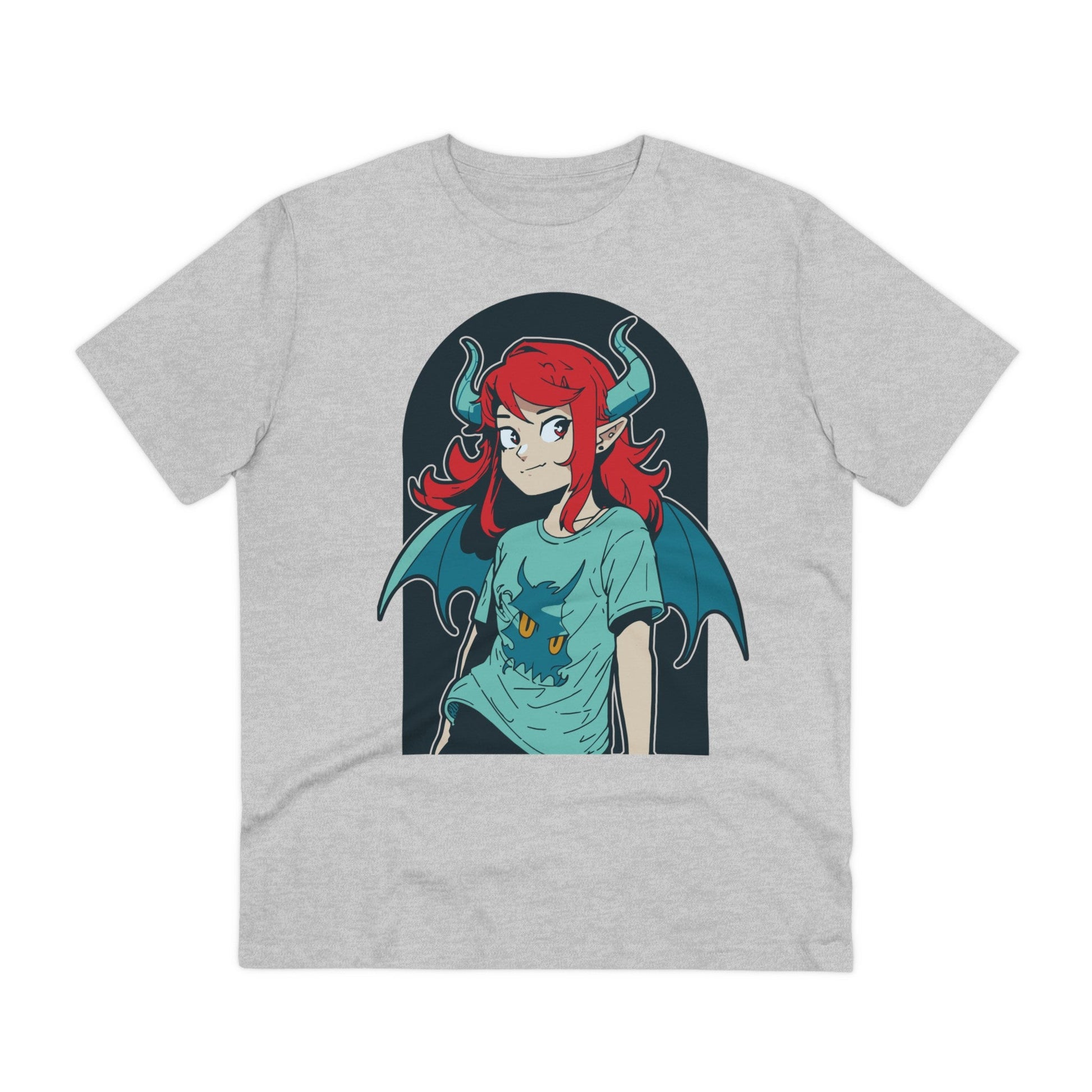 Printify T-Shirt Heather Grey / 2XS Girl Demon - Anime World - Front Design