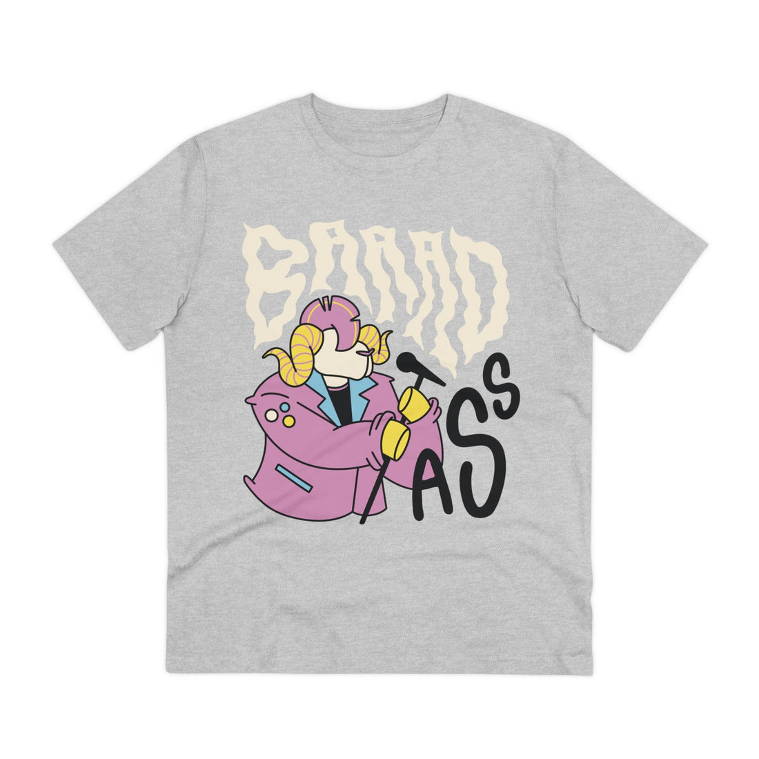 Printify T-Shirt Heather Grey / 2XS Goat Bad Ass Singer - Punk Animals - Front Design