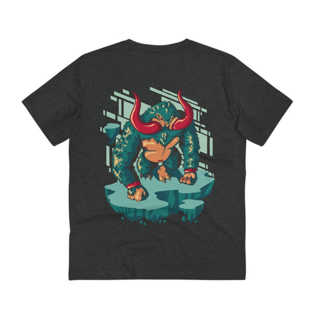 Printify T-Shirt Dark Heather Grey / 2XS Gorilla - Nightmare Monsters - Back Design