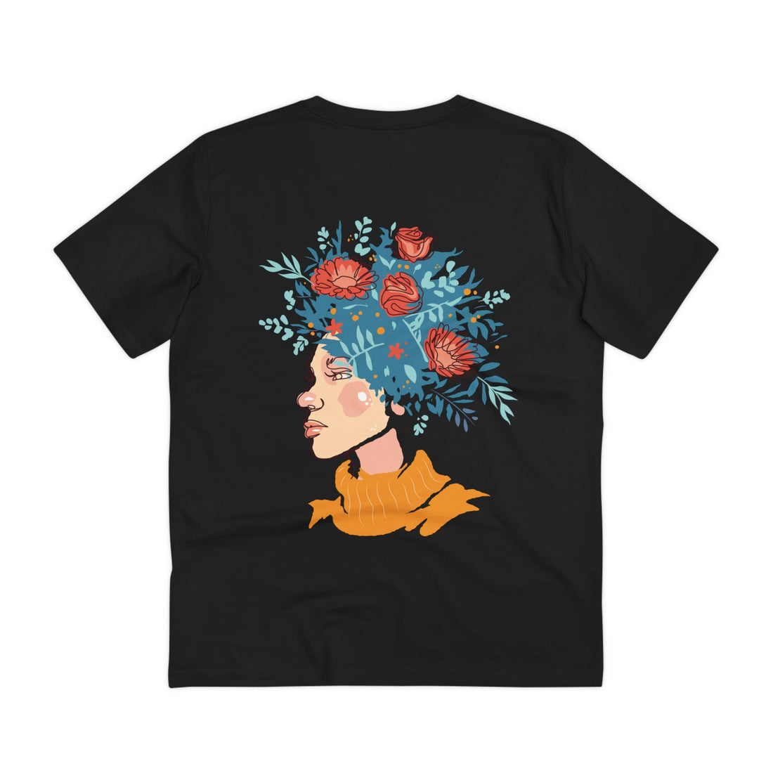 Printify T-Shirt Black / 2XS Got flowers on the brain - Self Worth - Back Design