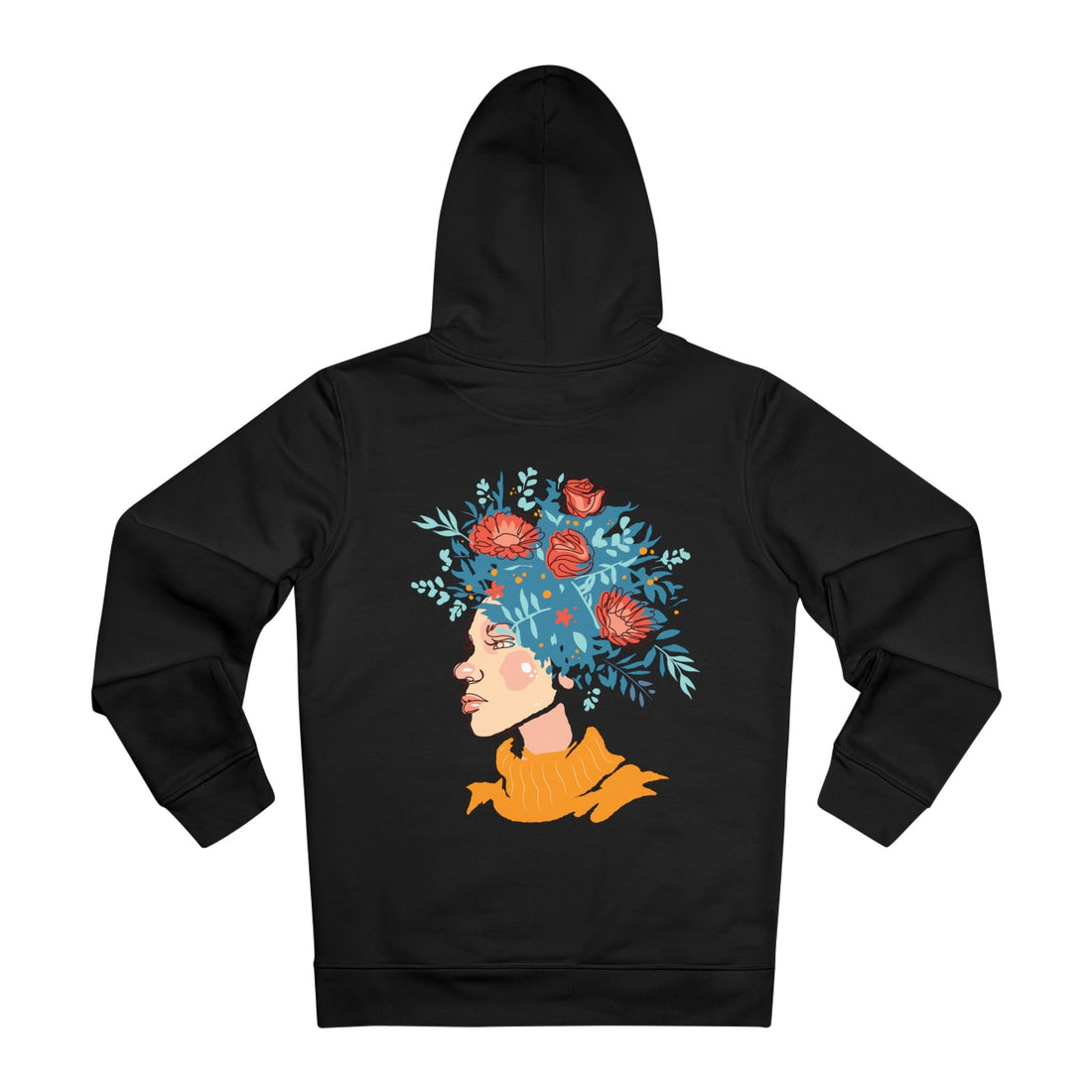 Printify Hoodie Black / M Got flowers on the brain - Self Worth - Hoodie - Back Design