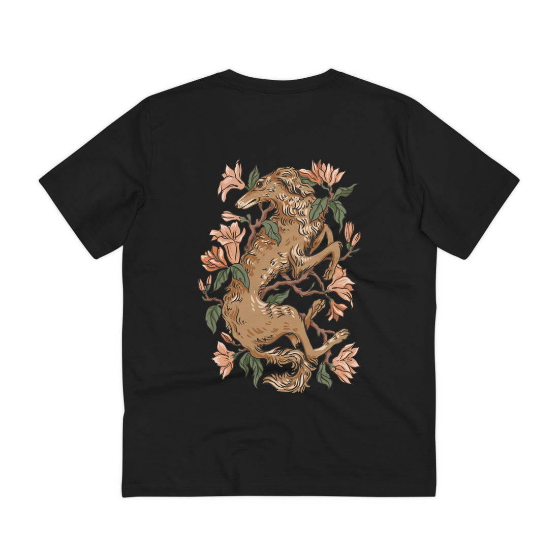 Printify T-Shirt Black / 2XS Greyhound - Animals in Nature - Back Design