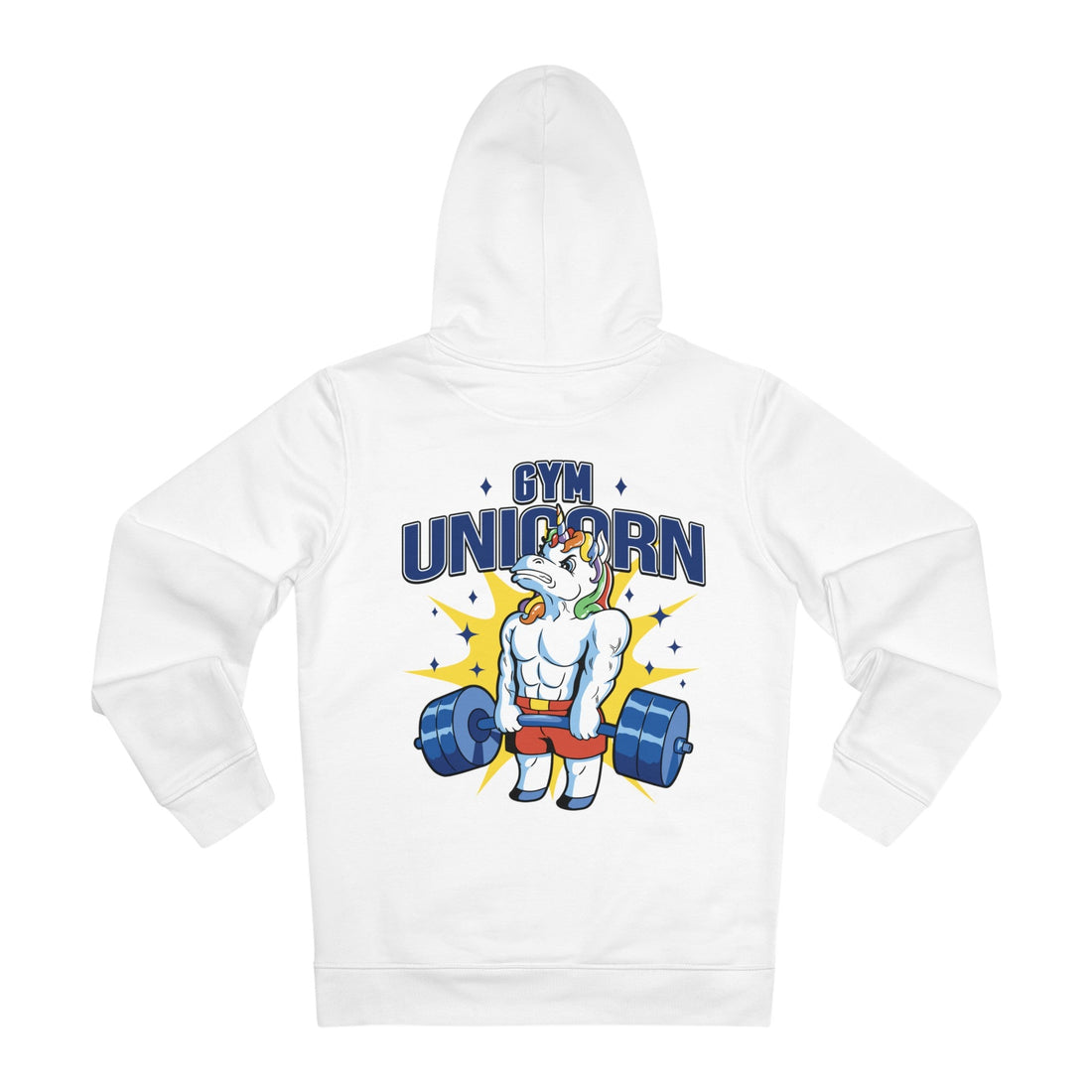 Printify Hoodie White / S Gym Unicorn - Unicorn World - Hoodie - Back Design