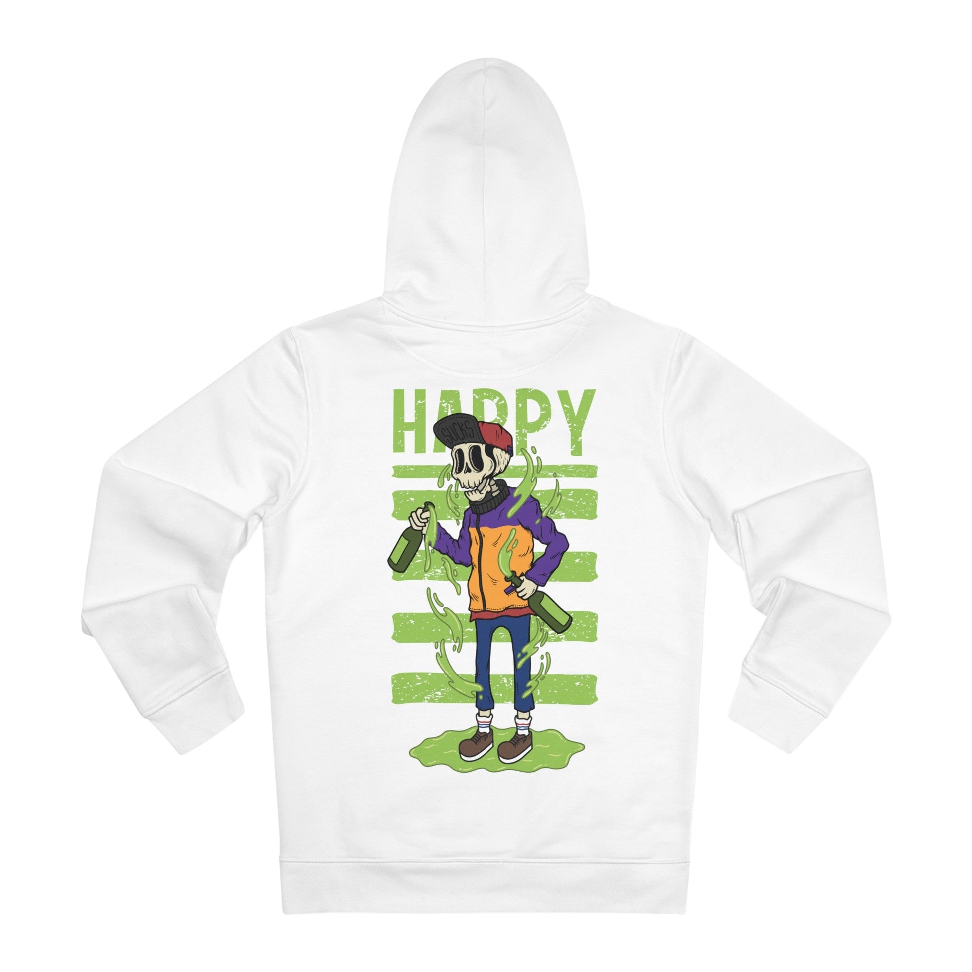 Printify Hoodie White / S Happy Sucks Skull - Streetwear - I´m Fine - Hoodie - Back Design