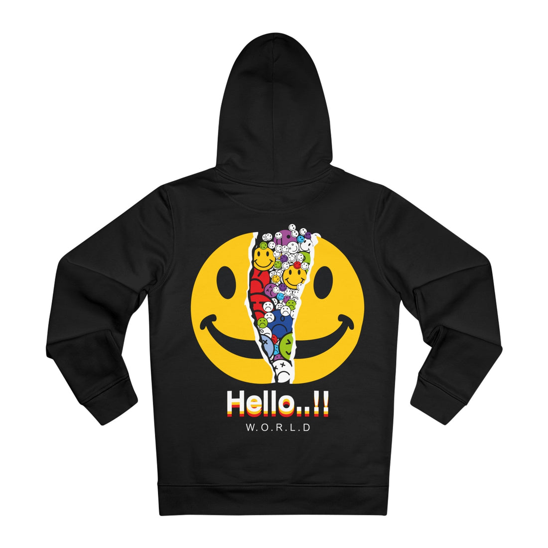 Printify Hoodie Black / 2XL Hello World Smile - Streetwear - Joker - Hoodie - Back Design