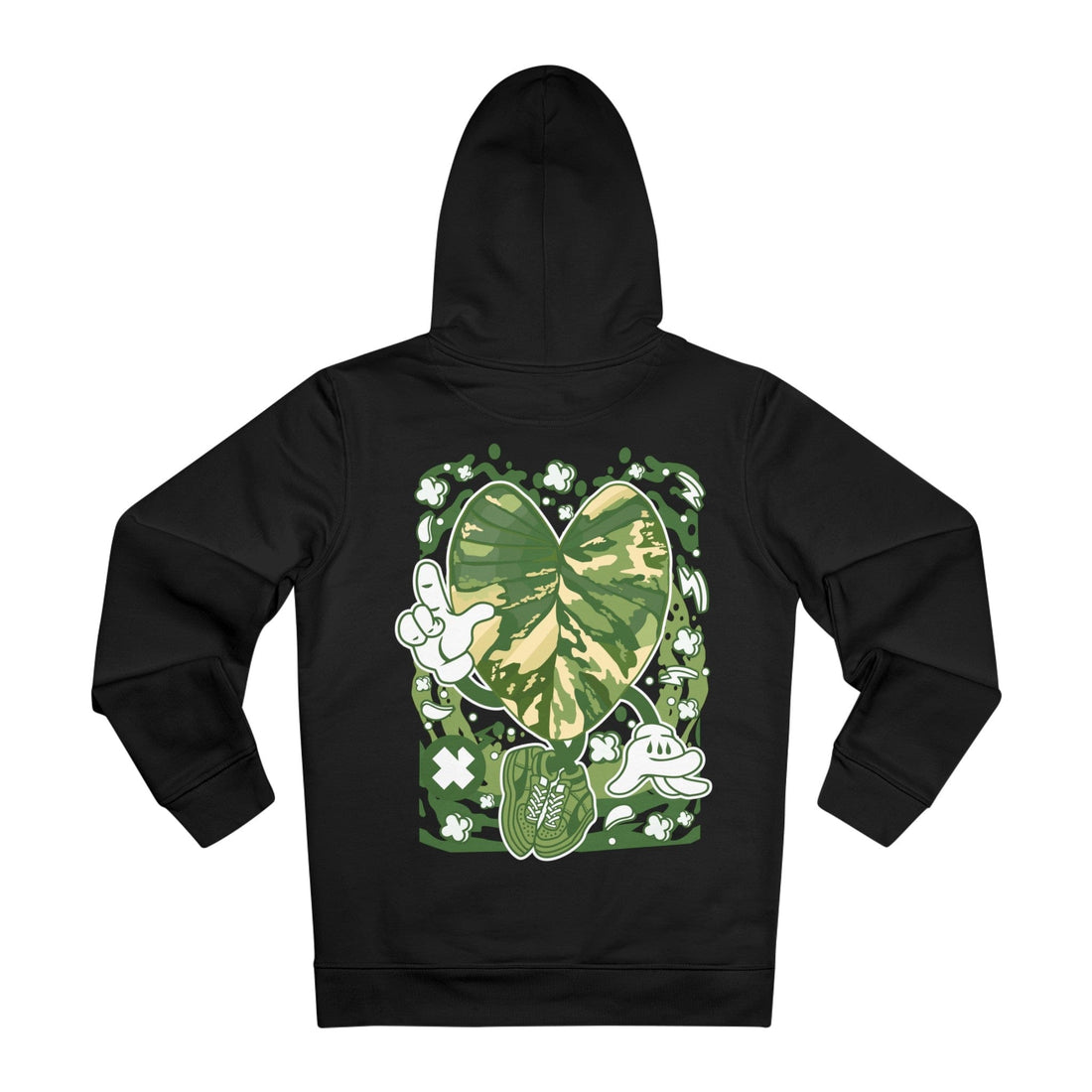 Printify Hoodie Black / 2XL Homalomena Rubescens - Cartoon Plants - Hoodie - Back Design