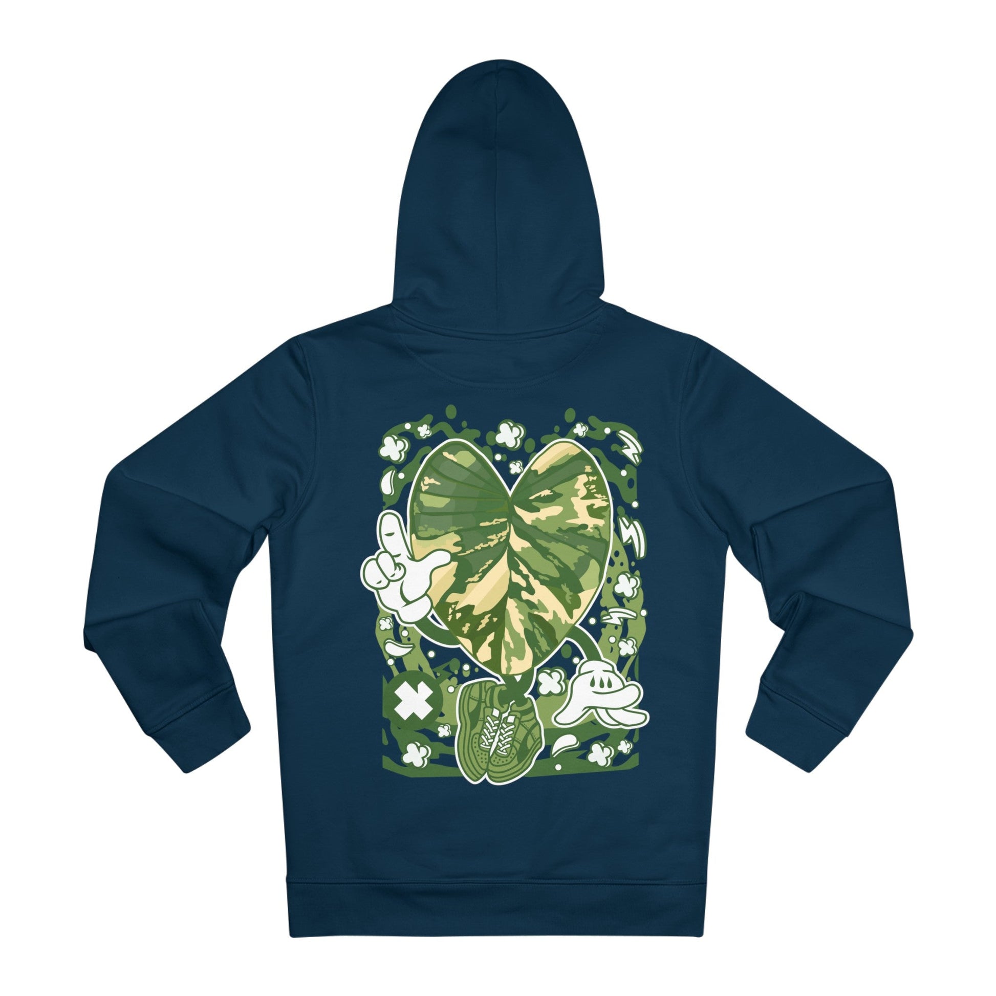 Printify Hoodie French Navy / S Homalomena Rubescens - Cartoon Plants - Hoodie - Back Design