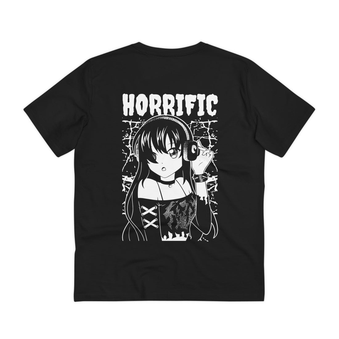 Printify T-Shirt Black / 2XS Horrific Dark Anime Girl - Anime World - Back Design
