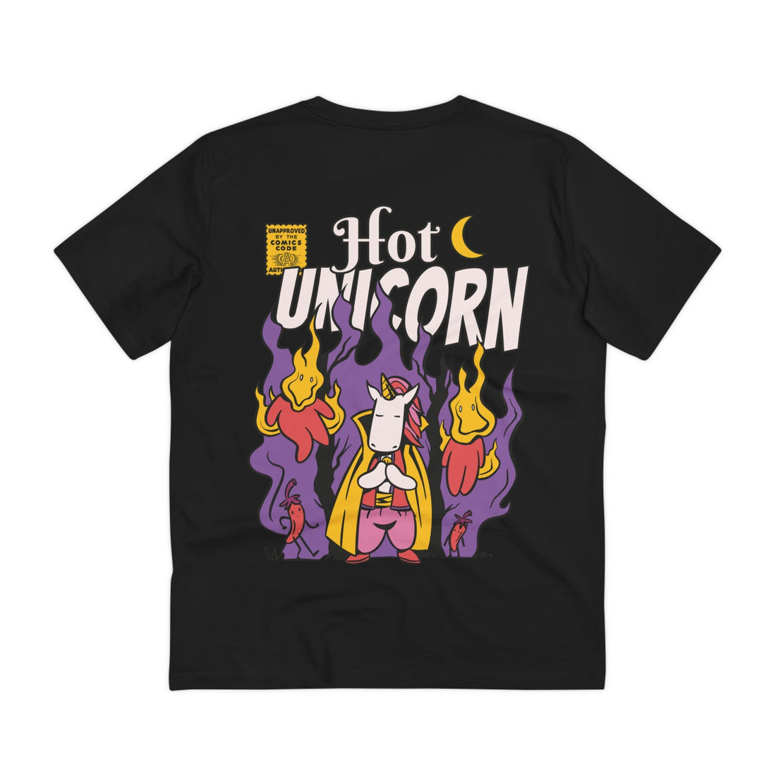 Printify T-Shirt Black / 2XS Hot Magician Unicorn - Unicorn World - Back Design