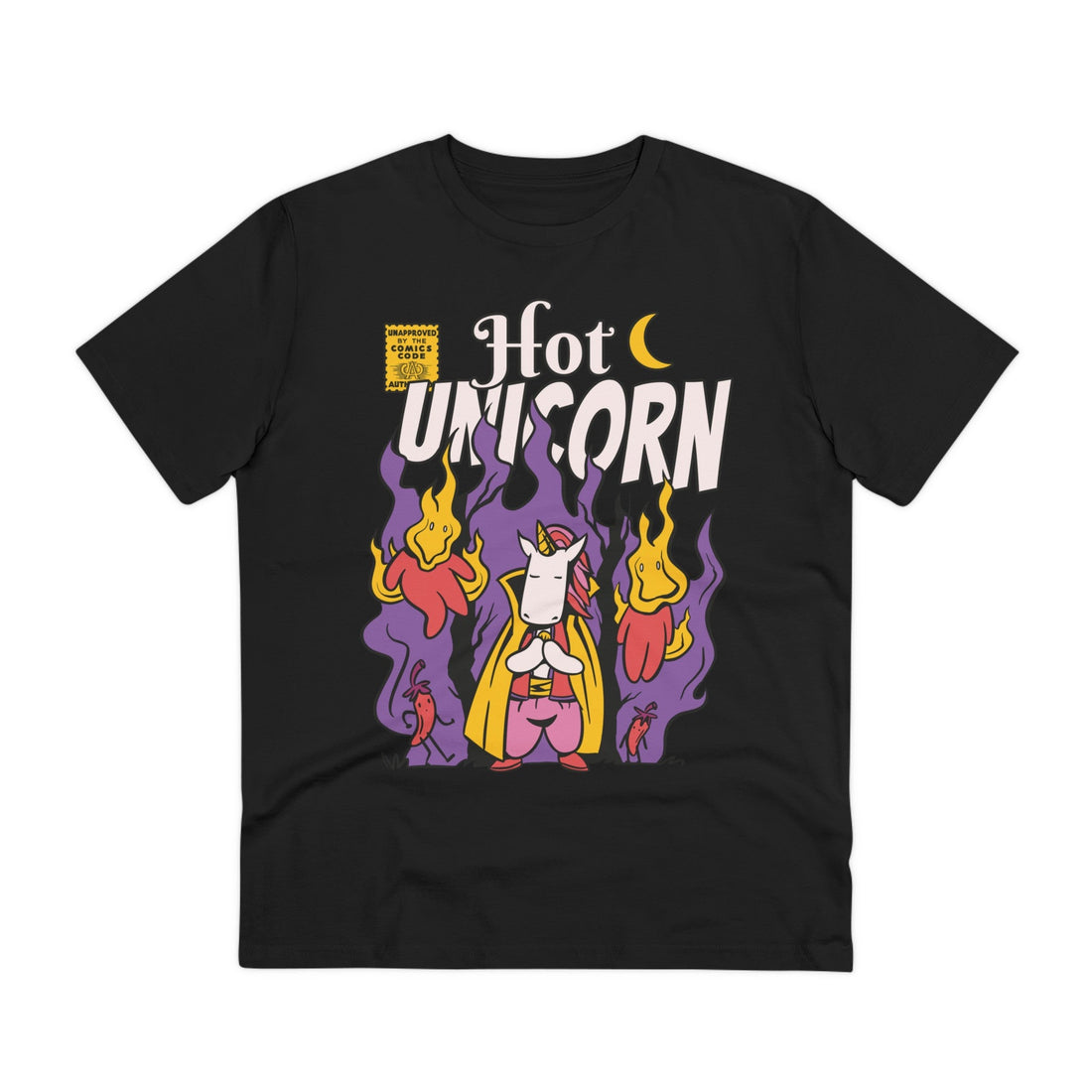 Printify T-Shirt Black / 2XS Hot Magician Unicorn - Unicorn World - Front Design