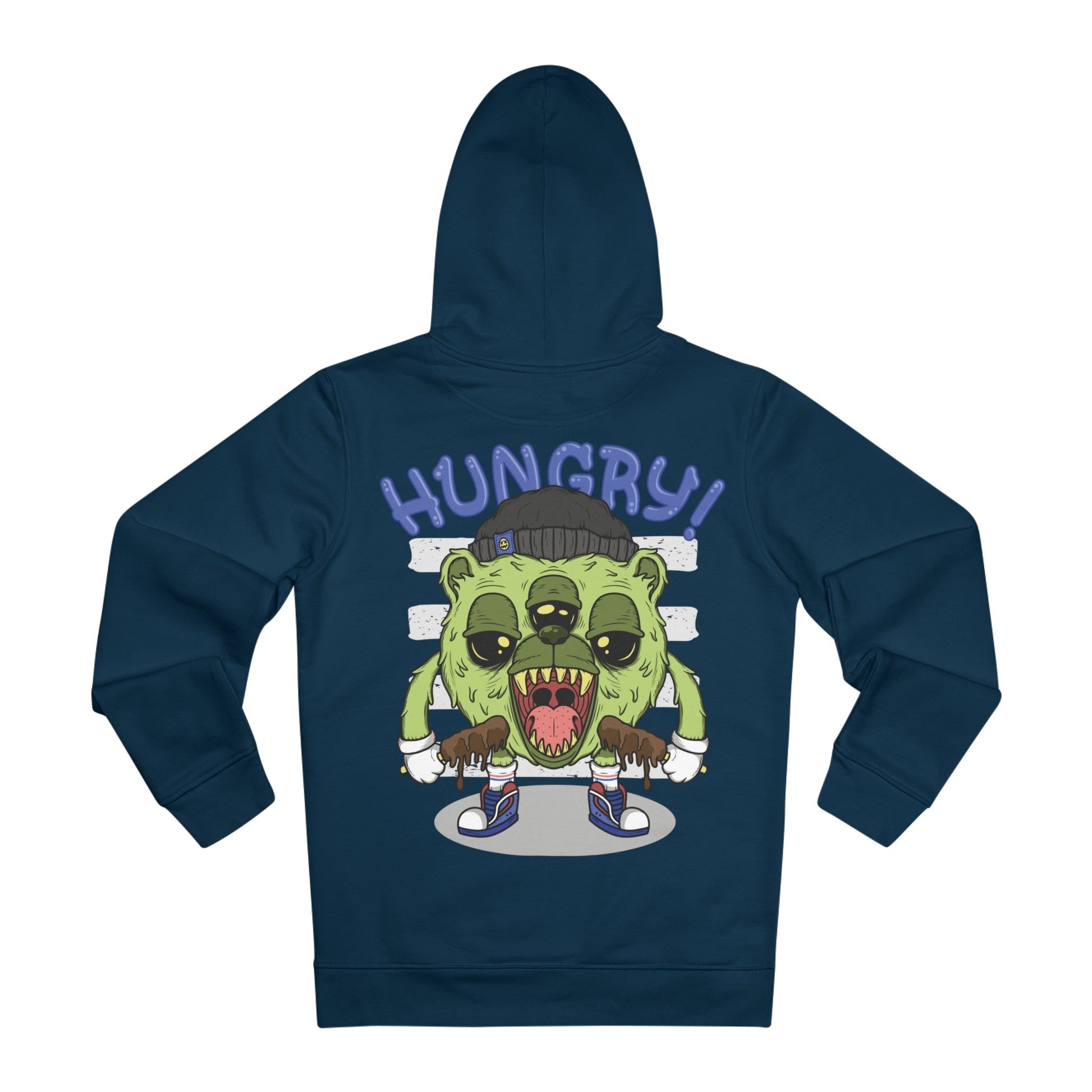 Printify Hoodie French Navy / S Hungry Bear - Streetwear - I´m Fine - Hoodie - Back Design