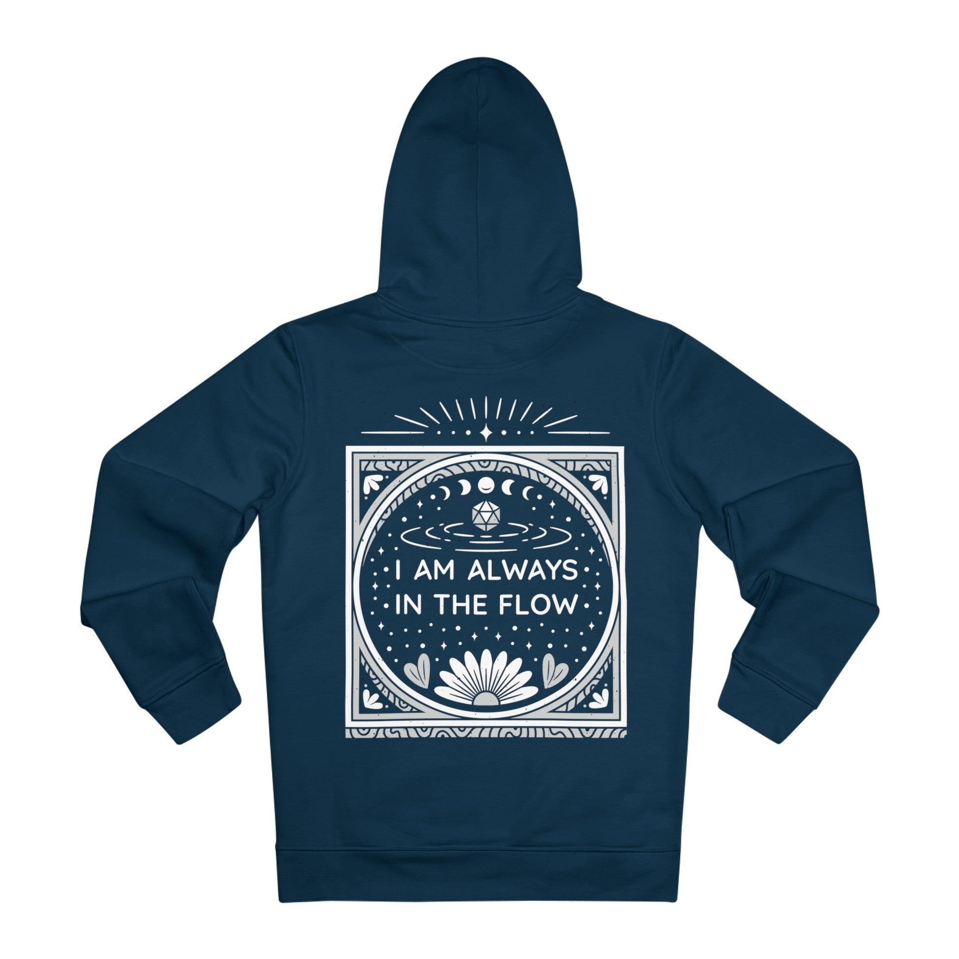 Printify Hoodie French Navy / S I am always in the Flow - Universe Quotes - Hoodie - Back Design
