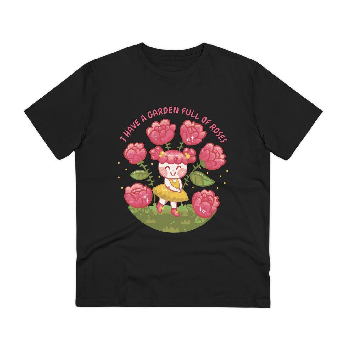 Printify T-Shirt Black / 2XS I have a Garden full of Roses - Floral Children - Front Design