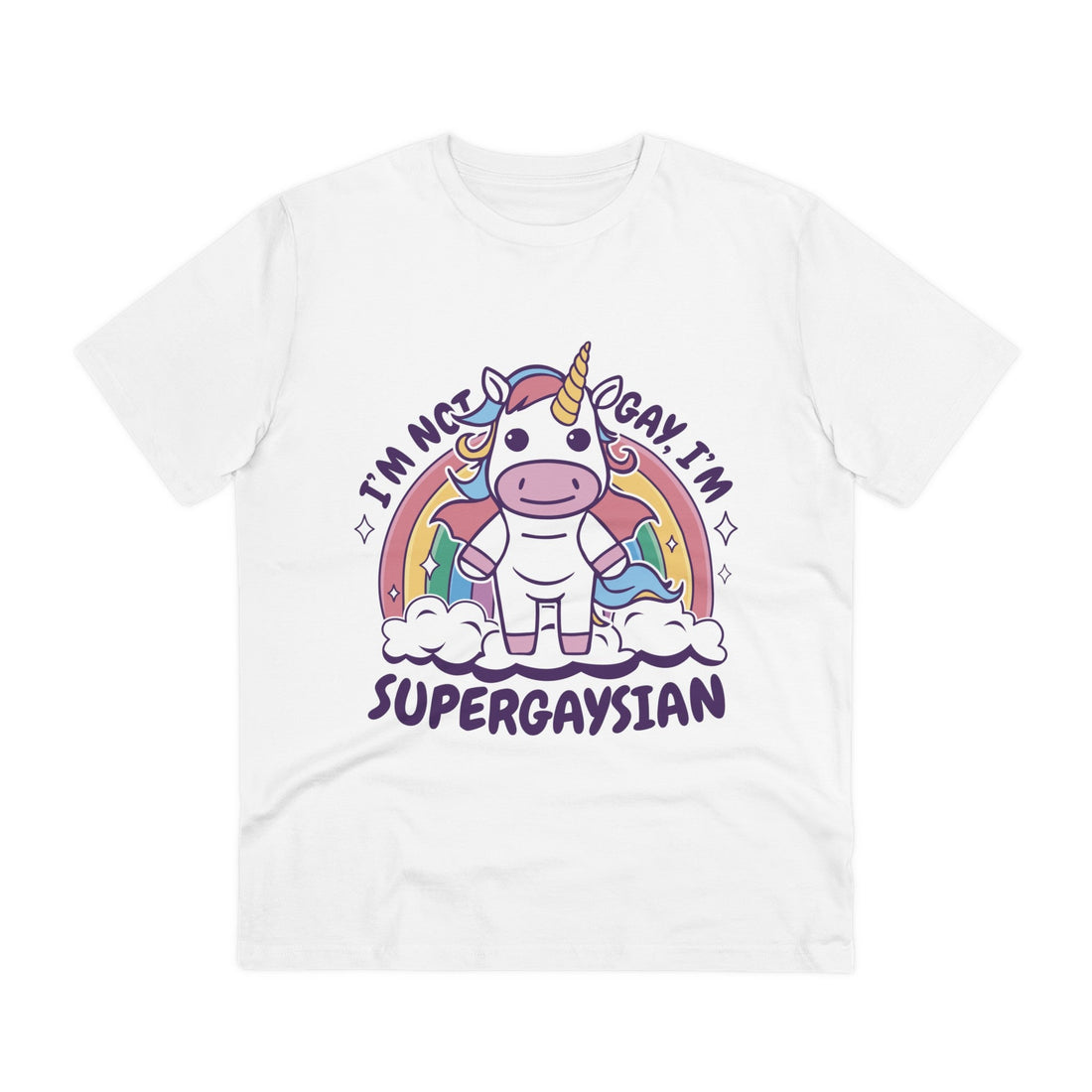 Printify T-Shirt White / 2XS I´m not gay, I´m supergaysian - Unicorn World - Front Design