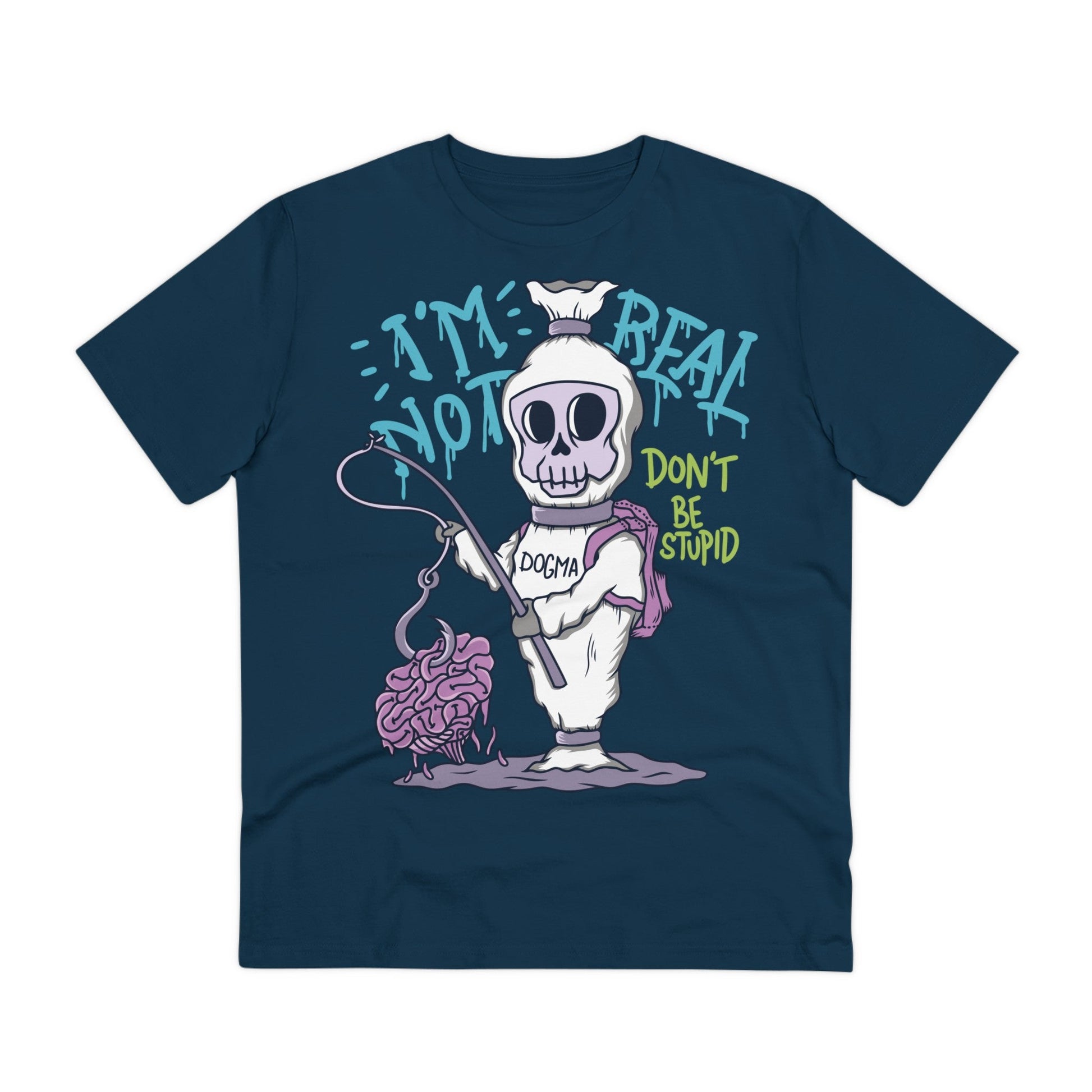 Printify T-Shirt French Navy / 2XS I´m not Real Ghost Fisher - Streetwear - I´m Fine - Front Design