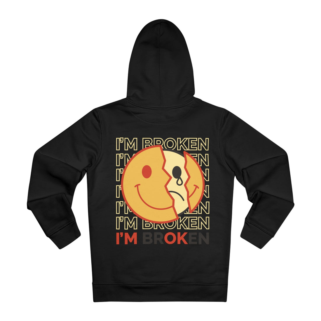 Printify Hoodie Black / 2XL I´m Ok I´m Broken - Streetwear - Joker - Hoodie - Back Design