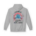 Grauer Unisex Hoodie mit Antisocial-Retro-Back-Print „I wanna be nice but then people happen“