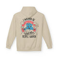 Sandfarbener Unisex Hoodie mit Antisocial-Retro-Back-Print „I wanna be nice but then people happen“