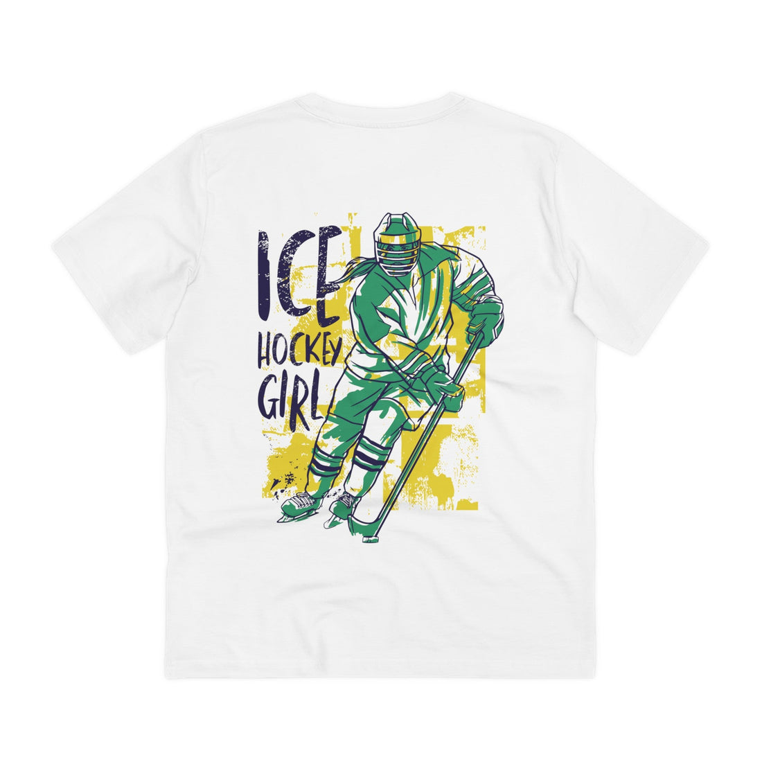 Printify T-Shirt White / 2XS Ice Hokey Girl - Grunge Sports - Back Design