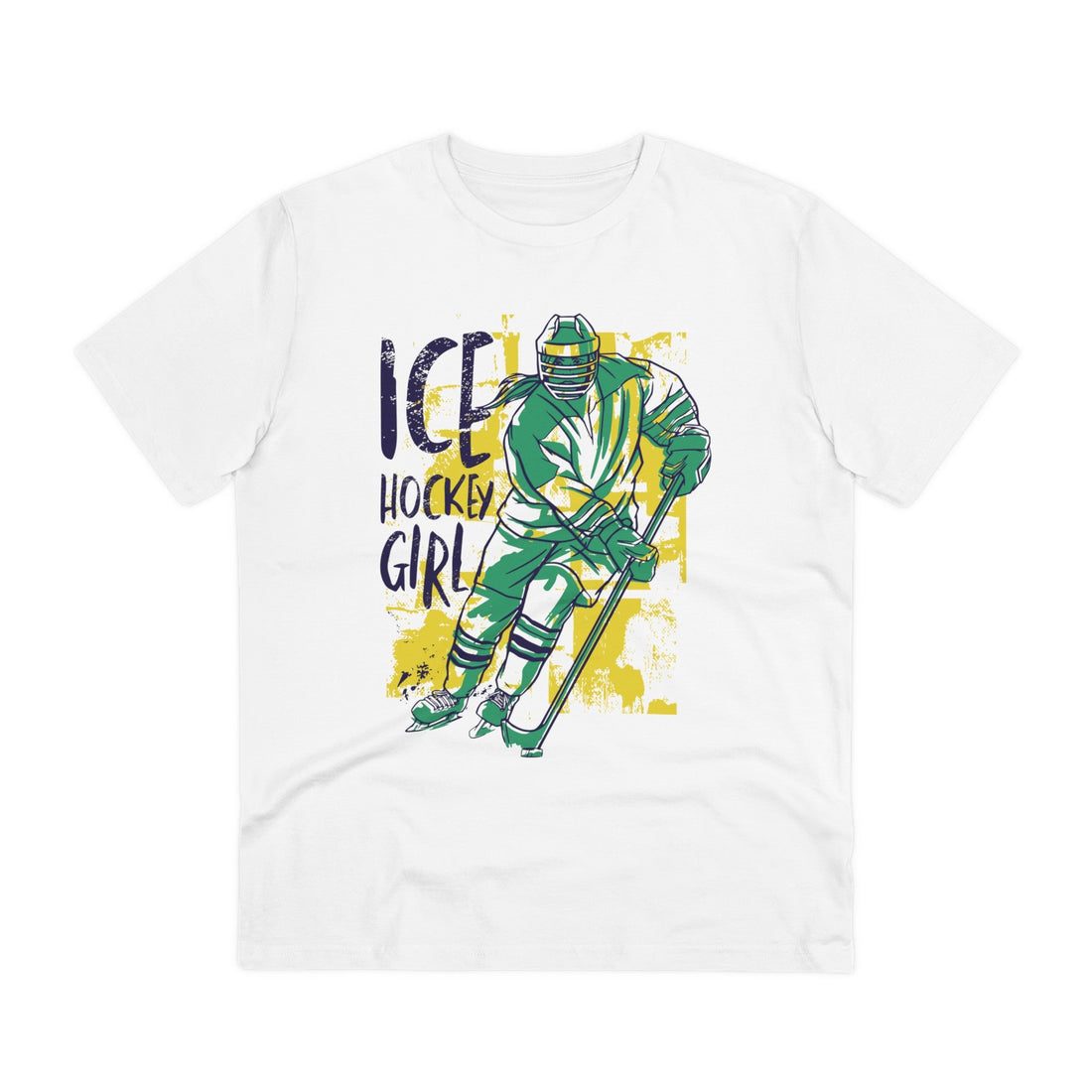 Printify T-Shirt White / 2XS Ice Hokey Girl - Grunge Sports - Front Design
