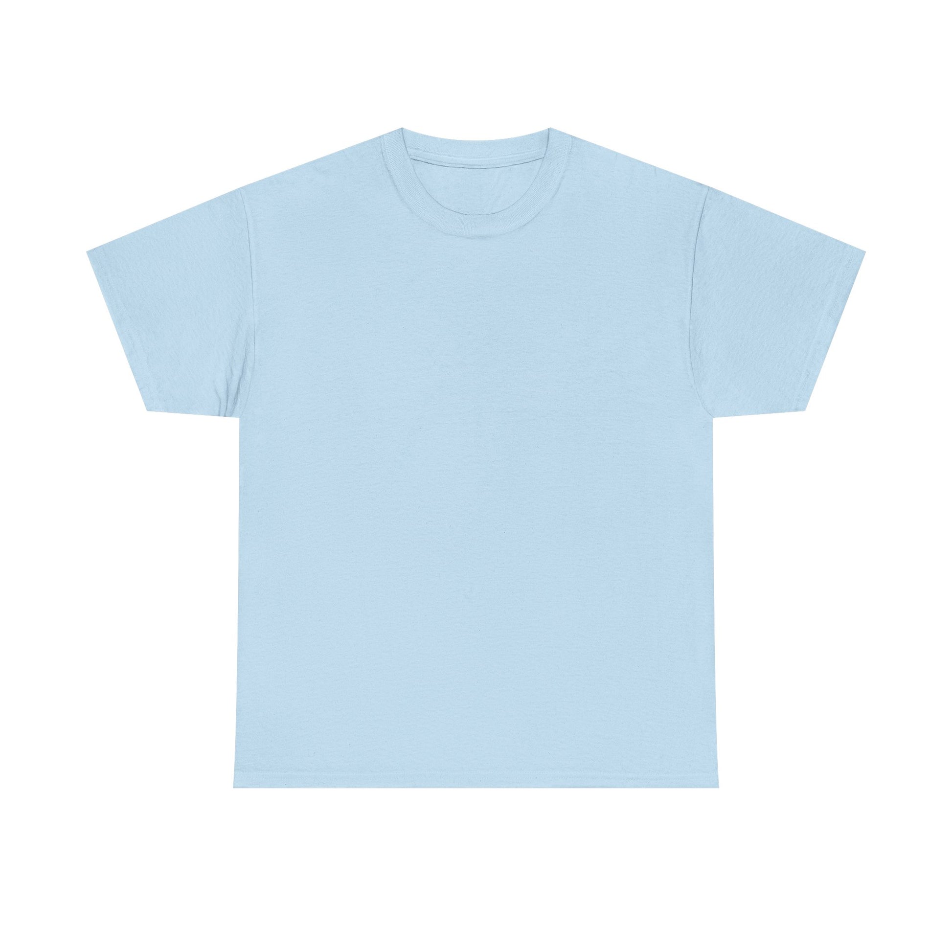 Vorderansicht eines hellblauen T-Shirts ohne Aufdruck zum Design I’d Much Rather Be Sleeping
